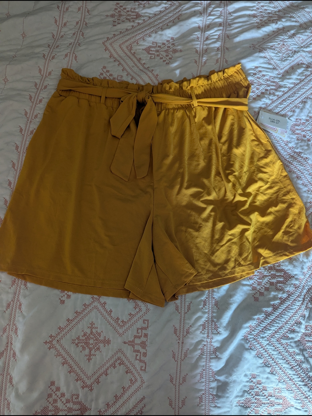 LuLaRoe Mustard Yellow Paperbag Waist Tie Shorts - High Waist